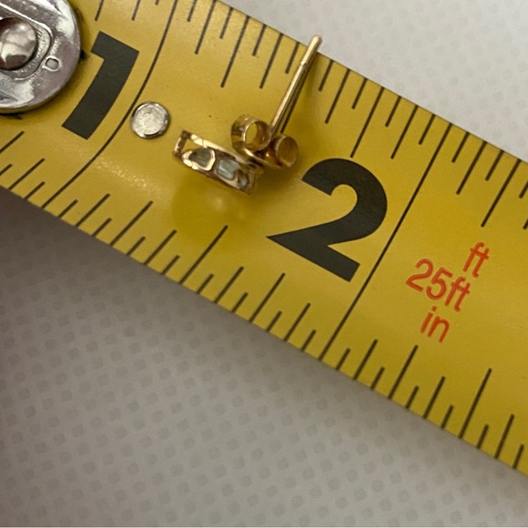 solid gold 14k genuine aquamarine stud earrings - Picture 7 of 7